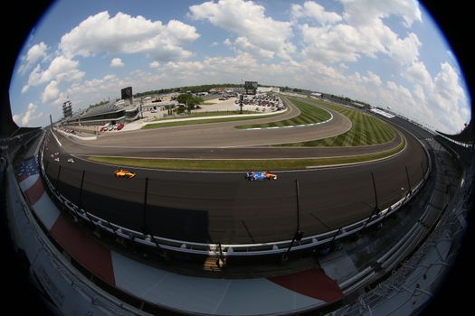 The NTT IndyCar Series teams take to the track to race for the Indianapolis 500 at Indianapolis Motor Speedway in Indianapolis Indiana.