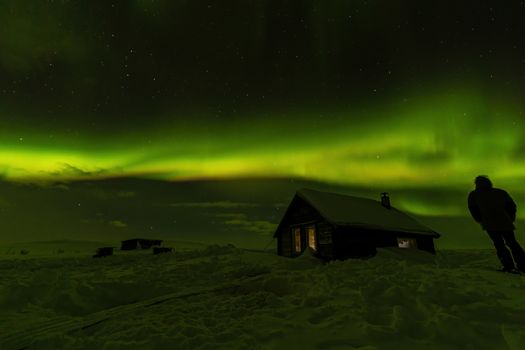 Intense Green Aurora Borealis in Lapland