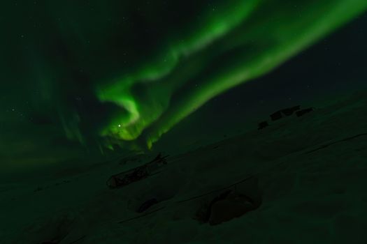 Intense Green Aurora Borealis in Lapland