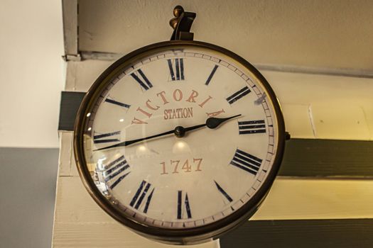 1747 Victoria Station ancient big clock detail
