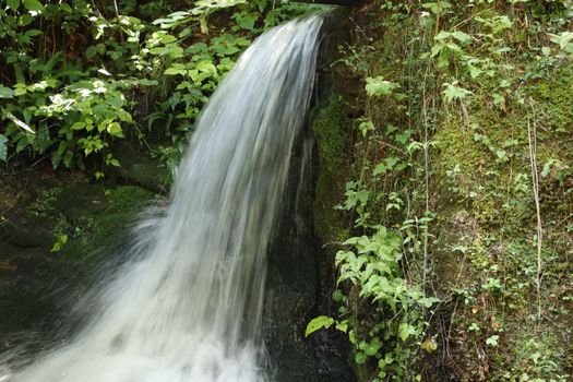 natural landscape with waterfalls in Trentino in northern Italy