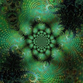 Green fractal. Abstract background. 3D rendering