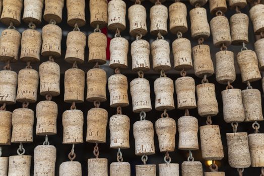 texture of rows of corks for wine bottles