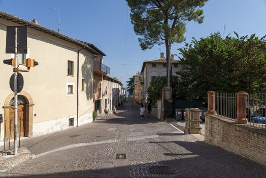 montefalco,italy august 13 2020:street railing Umbra in Montefalco