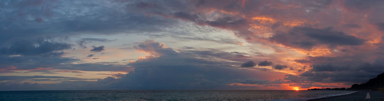 Enchanting sunset at the black sea