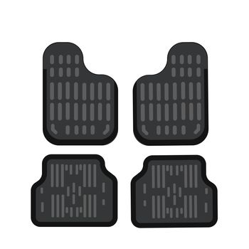 Car mats. Car floor carpet icon. Flat illustration. Rubber car mats under feet