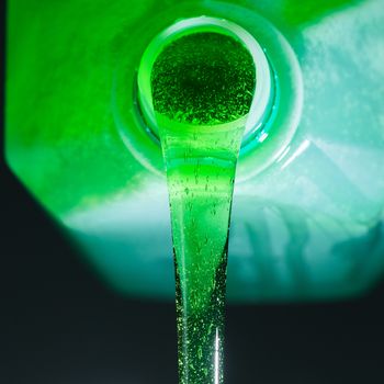pouring liquid soap, close-up view