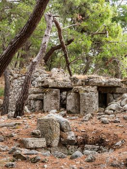 Ruins of Phaselis, Greek and Roman city on the coast of ancient Lycia. Architectural landmark in the Kemer district of Antalya Province in Turkey.