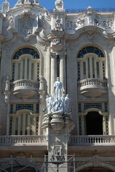 Havana, Cuba - 1 February 2015: Close-up view of Great Theatre of Havana Alicia Alonso