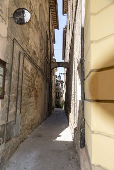 bevagna,italy august 13 2020:Architecture of streets and squares in the town of Bevagna