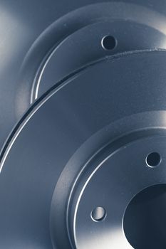 car brake discs background, close-up view