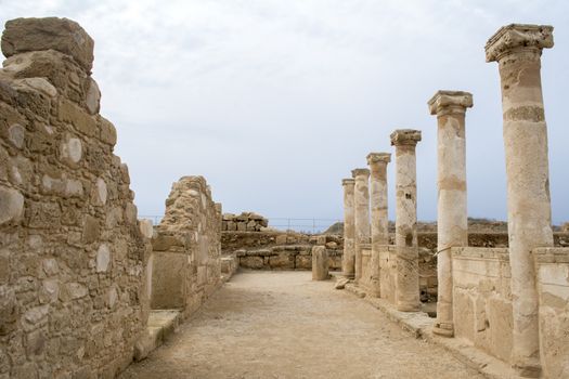 Pafos, Cyprus, archeological site: house of Theseus pillars