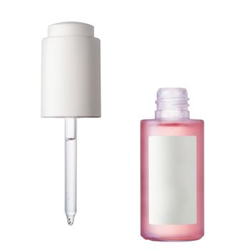Cosmetic bottle with a pipette isolate on white background with clipping path