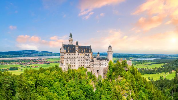 World-famous Neuschwanstein Castle, southwest Bavaria, Germany in summer