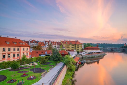 Famous iconic image of  Prague city skyline in Czech Republic