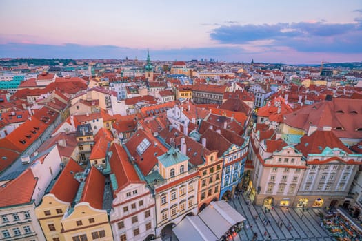 Famous iconic image of  Prague city skyline in Czech Republic