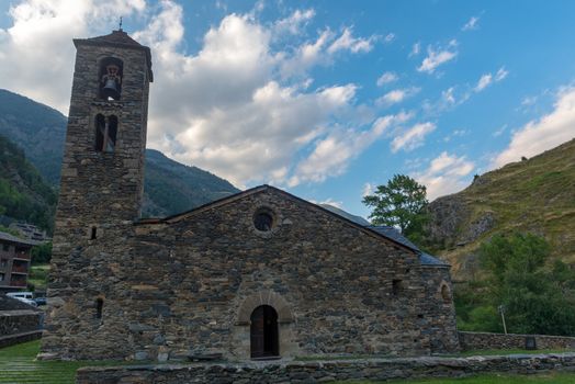 Church of Sant Marti de la Cortinada, Ordino, Andorra in Summer.