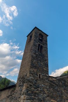 Church of Sant Marti de la Cortinada, Ordino, Andorra in Summer.