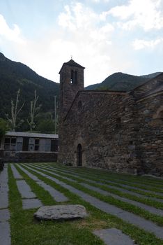 Church of Sant Marti de la Cortinada, Ordino, Andorra in Summer.