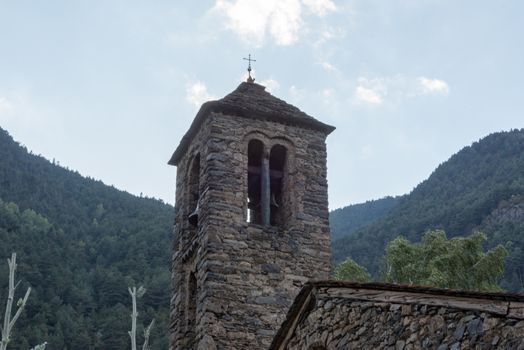 Church of Sant Marti de la Cortinada, Ordino, Andorra in Summer.