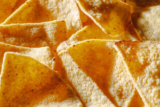 mexican nachos tortilla chips, close-up view