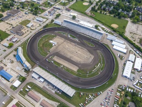 July 19, 2020 - Knoxville, Iowa, USA: Knoxville Raceway is a semi-banked 1/2 mile dirt oval raceway (zook clay) located at the Marion County Fairgrounds in Knoxville, Iowadefault