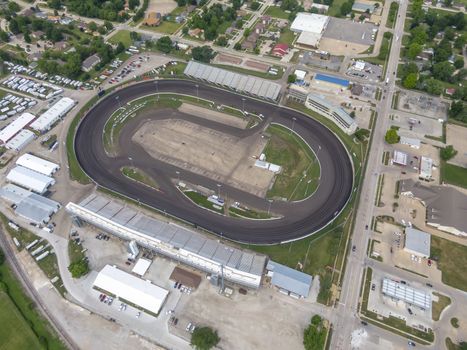 July 19, 2020 - Knoxville, Iowa, USA: Knoxville Raceway is a semi-banked 1/2 mile dirt oval raceway (zook clay) located at the Marion County Fairgrounds in Knoxville, Iowadefault