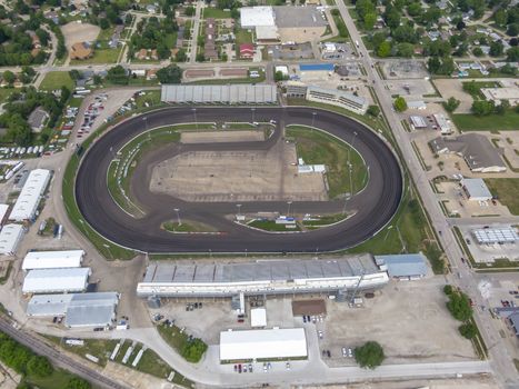 July 19, 2020 - Knoxville, Iowa, USA: Knoxville Raceway is a semi-banked 1/2 mile dirt oval raceway (zook clay) located at the Marion County Fairgrounds in Knoxville, Iowadefault