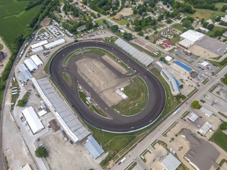 July 19, 2020 - Knoxville, Iowa, USA: Knoxville Raceway is a semi-banked 1/2 mile dirt oval raceway (zook clay) located at the Marion County Fairgrounds in Knoxville, Iowadefault