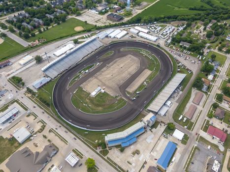 July 19, 2020 - Knoxville, Iowa, USA: Knoxville Raceway is a semi-banked 1/2 mile dirt oval raceway (zook clay) located at the Marion County Fairgrounds in Knoxville, Iowadefault