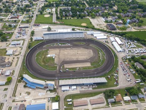 July 19, 2020 - Knoxville, Iowa, USA: Knoxville Raceway is a semi-banked 1/2 mile dirt oval raceway (zook clay) located at the Marion County Fairgrounds in Knoxville, Iowadefault