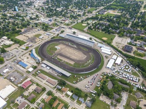 July 19, 2020 - Knoxville, Iowa, USA: Knoxville Raceway is a semi-banked 1/2 mile dirt oval raceway (zook clay) located at the Marion County Fairgrounds in Knoxville, Iowadefault