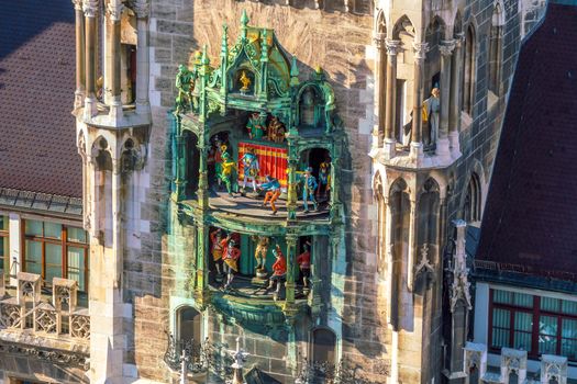 Marienplatz City Hall Tower Clock In Germany