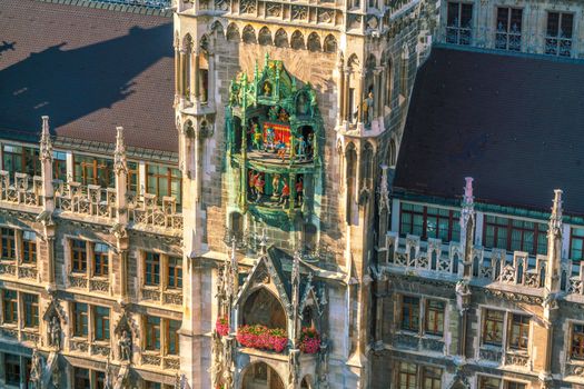 Marienplatz City Hall Tower Clock In Germany