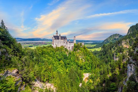 World-famous Neuschwanstein Castle, southwest Bavaria, Germany in summer