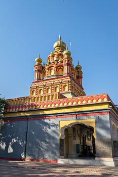 oldest heritage structure in Pune - Parvati temple on a clear blue sky background on Parvati hill, Pune.