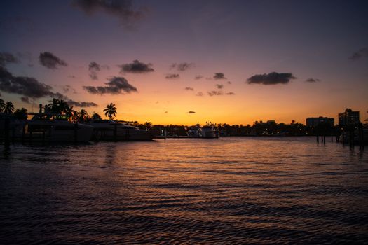 A Purple and Orange Sunset in a Tropical Destination