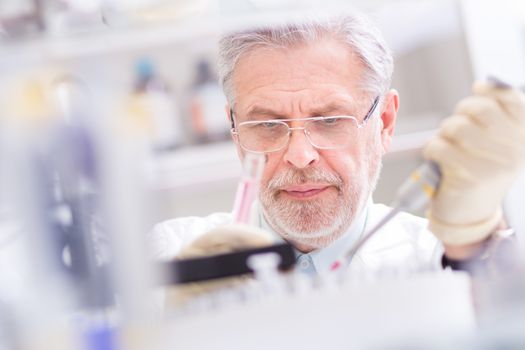 Life scientist researching in laboratory. Life sciences study living organisms on the level of microorganisms, viruses, human, animal and plant cells, genes, DNA...