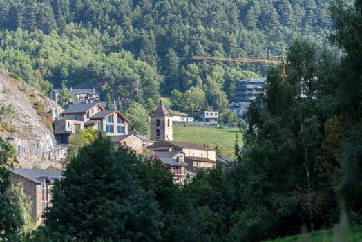 Cityscape of Ordino in Andorra in summer in Andorra.