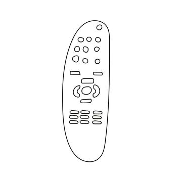 TV remote control doodle. illustration Buttons