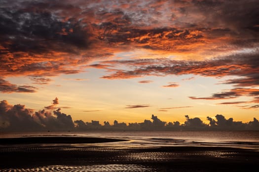 Sunrise shot over the sea and beautiful cloud.