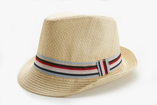 Straw man's Panama hat isolated on white background