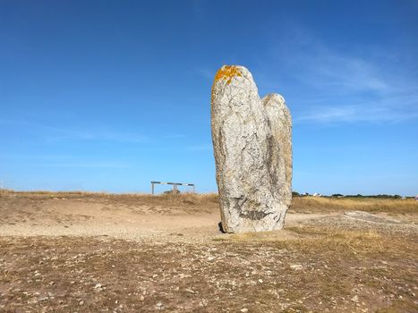 Menhir Beg Er Goalennec on peninsula Quiberon in Brittany, France