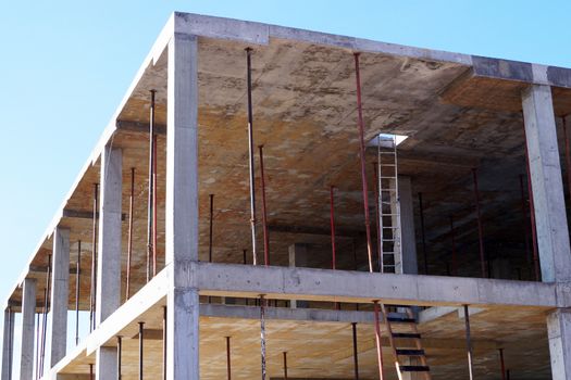 monolithic construction, concrete frame of the building.