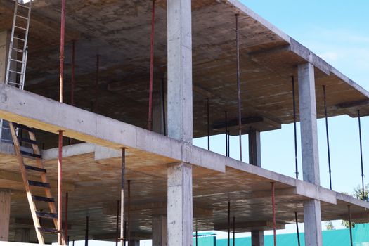 monolithic construction, concrete frame of the building.