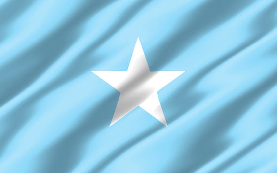 Silk wavy flag of Somalia graphic. Wavy Somalian flag 3D illustration. Rippled Somalia country flag is a symbol of freedom, patriotism and independence.