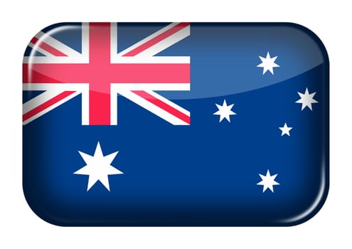 An Australia web icon rectangle button with clipping path 3d illustration