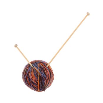 A tick checkmark made from a ball of wool and knitting needles
