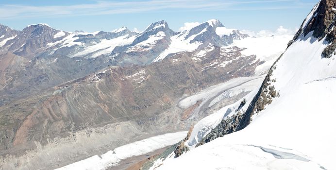 Amazing panorama from matterhorn glacier paradise, Alps, Switzerland