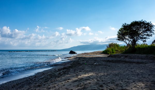 Pebble beach on the Mediterranean coast on the Akamas Peninsula on the island of Cyprus.